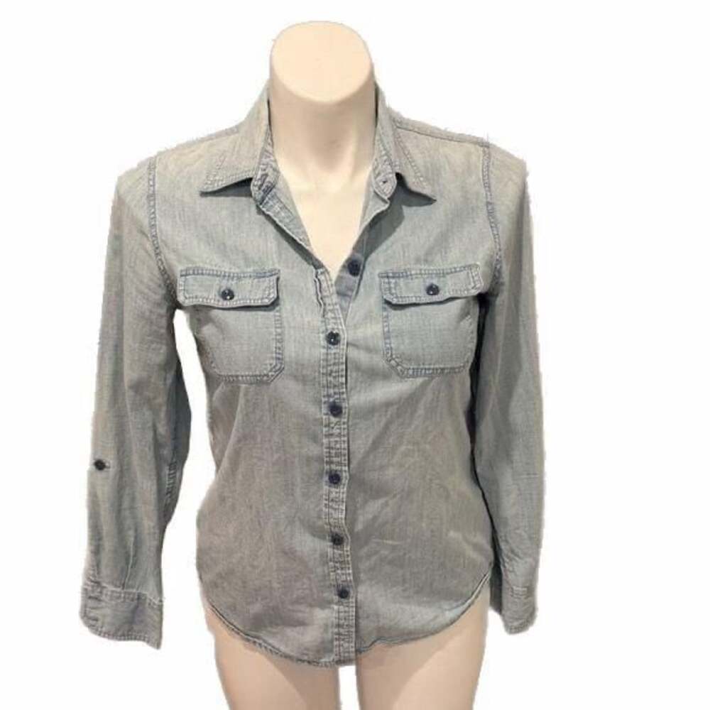 Lucky Brand Denim Button Down Top Size Medium